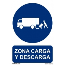 Señal zona de carga y descarga pvc 210x300x0,7mm NORMALUZ