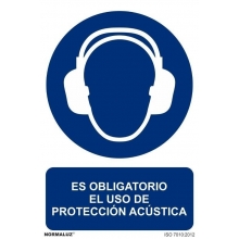 Señal obligacion uso proteccion acustica pvc 100x150x0,7mm NORMALUZ