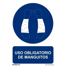 Señal obligacion uso manguitos pvc 210x300x0,7mm NORMALUZ