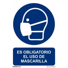 Señal obligacion uso mascarilla pvc 210x300x0,7mm NORMALUZ