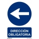 Señal direccion obligatoria izquierda pvc 200x300x0,7mm NORMALUZ