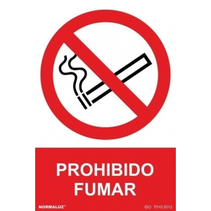 Señal prohibido fumar pvc 210x300x0,7mm NORMALUZ