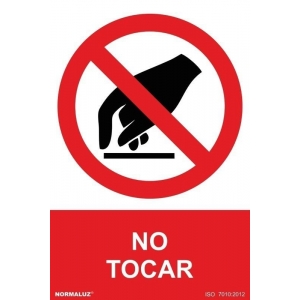 Señal adhesiva prohibido tocar vinilo 250x350mm NORMALUZ