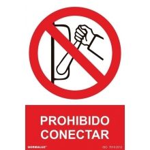 Señal Prohibido conectar PVC 210x300x0,7mm NORMALUZ