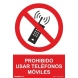 Señal prohibido usar movil pvc 210x300x0,7mm NORMALUZ