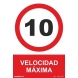 Señal velocidad maxima 10km/h pvc 210x300x0,7mm NORMALUZ