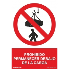 Señal prohibido permanecer debajo de la carga pvc 210x300x0 NORMALUZ