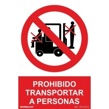 Señal prohibido transportar personas 100x150 NORMALUZ NORMALUZ