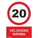 Señal velocidad maxima 20km/h aluminio 300x400x0,5mm NORMALUZ