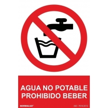 Señal adhesiva "Agua no potable, prohibido beber" vinilo 2 NORMALUZ