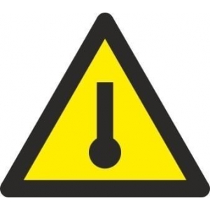 Señal adhesiva peligro alta temperatura vinilo 90mm RD38620 NORMALUZ