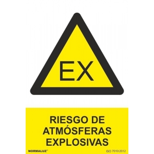 Señal riesgo atmosferas explosivas pvc 210x300 NORMALUZ