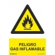 Señal adhesiva gas inflamable vinilo 100x150mm NORMALUZ