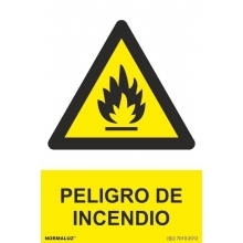 Señal peligro de incendio pvc 210x300x0,7mm NORMALUZ
