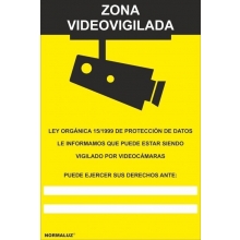 Señal camara de vigilancia pvc 210x300x0,7mm NORMALUZ