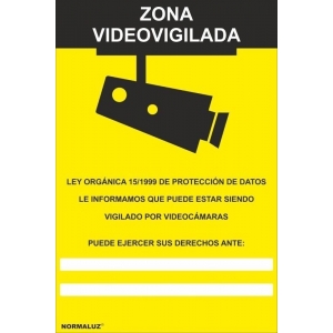 Señal camara de vigilancia pvc 210x300x0,7mm NORMALUZ