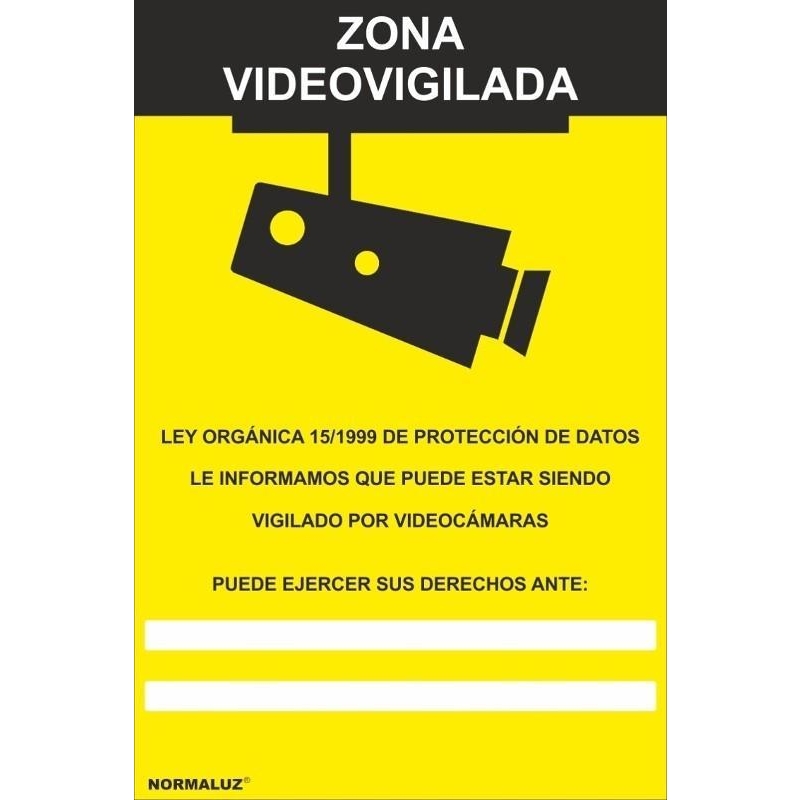 PLACA DE ZONA VIDEOVIGILADA PVC30x21cm/0.6mm - Sugar Decor