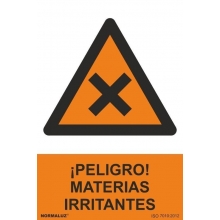 Señal peligro materias irritantes pvc 210x300x0,7mm NORMALUZ