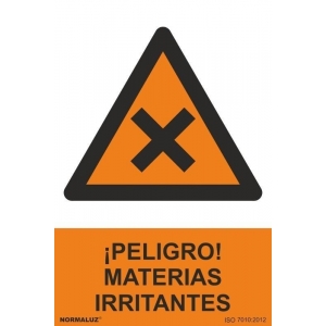 Señal peligro materias irritantes pvc 210x300x0,7mm NORMALUZ