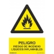 Señal atencion liquidos inflamables pvc 210x300x0,7mm NORMALUZ