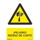 Señal riesgo de corte pvc 210x300x0,7mm NORMALUZ