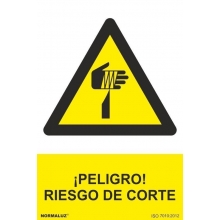 Señal riesgo de corte pvc 210x300x0,7mm NORMALUZ