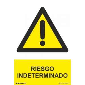 Señal adhesiva "Riesgo indeterminado" vinilo 200x300mm NORMALUZ