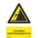 Señal peligro desprendimientos pvc 210x300x0,7mm NORMALUZ