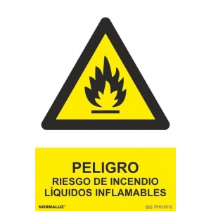 Señal adhesiva liquido inflamble vinilo 100x150mm NORMALUZ