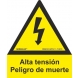 Señal Alta tension peligro muerte aluminio 105x0,8mm NORMALUZ