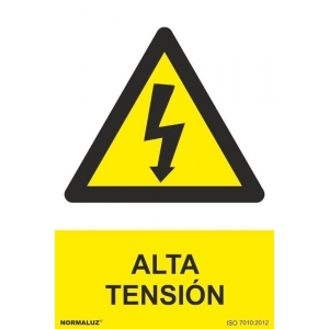 Señal peligro alta tension pvc 210x300x0,7mm NORMALUZ