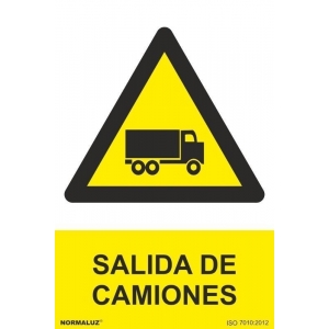 Señal salida de camiones pvc 210x300x0,7mm NORMALUZ