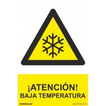 Señal PELIGRO BAJA TEMPERATURA PVC 210x300x0,7mm NORMALUZ