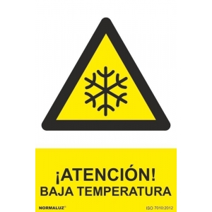 Señal PELIGRO BAJA TEMPERATURA PVC 210x300x0,7mm NORMALUZ