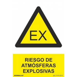 Señal adhesiva riesgo atmosferas EX vinilo 150x200mm NORMALUZ