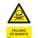 Señal adhesiva "Peligro de muerte" vinilo 100x150mm NORMALUZ