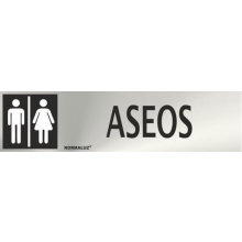 Señal adhesiva aseos unisex inox 50x200x0,8mm NORMALUZ