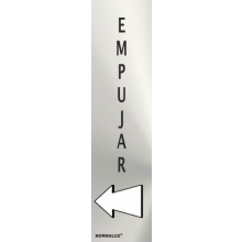 Señal adhesiva empujar inox 50x200x0,8mm NORMALUZ