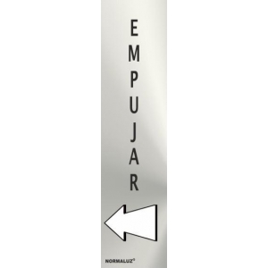 Señal adhesiva empujar inox 50x200x0,8mm NORMALUZ