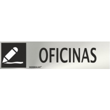 Señal oficinas inox 200x50 NORMALUZ