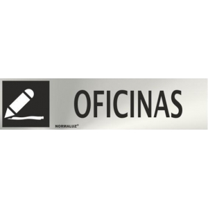 Señal oficinas inox 200x50 NORMALUZ