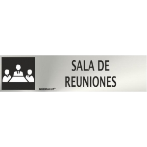 Señal sala de reunion inox 200x50 NORMALUZ