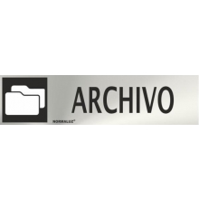 Señal "Archivo" inox 200x50mm NORMALUZ