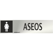 Señal adhesiva aseos mujer inox 50x200x0,8mm NORMALUZ