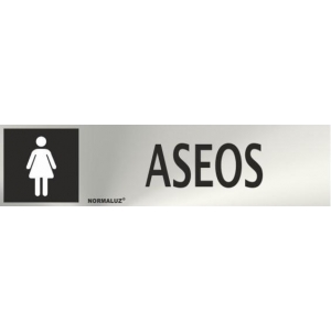 Señal adhesiva aseos mujer inox 50x200x0,8mm NORMALUZ