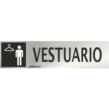 Señal vestuarios inox 200x50 NORMALUZ