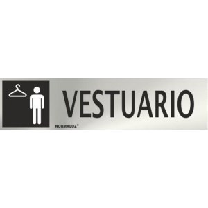 Señal vestuarios inox 200x50 NORMALUZ