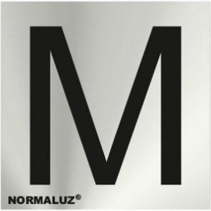 Señal adhesiva letra m inox 50x50x0,8mm NORMALUZ