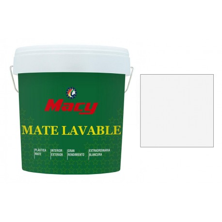 Pintura mate lavable blanca 8 l MACY