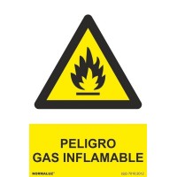 Señal aluminio "Peligro gas inflamable" 210x300mm NORMALUZ